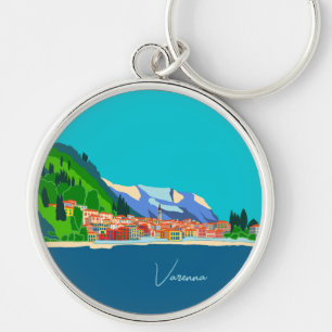Varenna Lake Como Italien Illustration Reise Schlüsselanhänger
