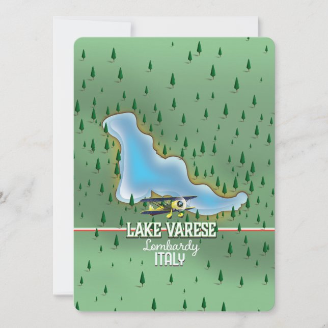 Varese-See, Lombardei, kuratives Reiseplakat (Vorderseite)