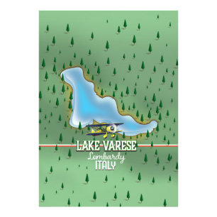 Varese-See, Lombardei, kuratives Reiseplakat Fotodruck