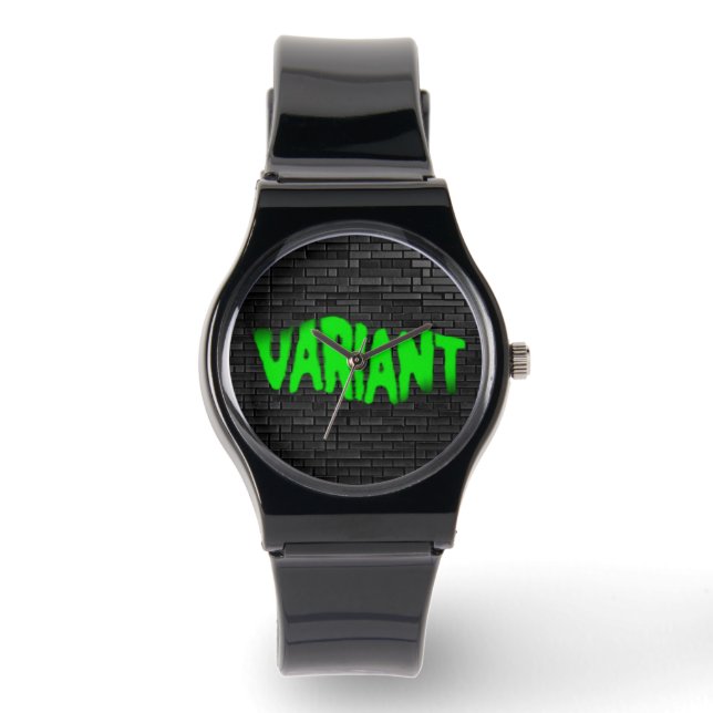 VARIANT GRAFFITI Green Unisex Silicone Strap Watch Armbanduhr (Vorderseite)