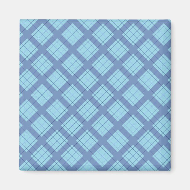 Variation Blue Kariert Magnet (Vorne)