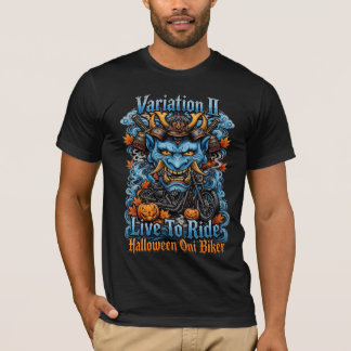 Variation II Live To Ride Halloween Oni Biker T-Shirt
