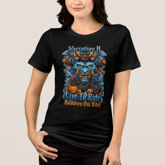 Variation II Live To Ride Halloween Oni Biker Tri-Blend Shirt