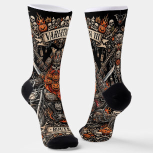 Variation III Route 66,Samurai-Kürbis-Bart-Biker Socken