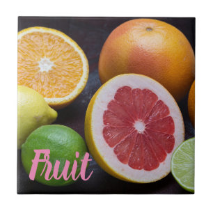 Variation von Zitrusorange, Limon, Mandarin, Fliese