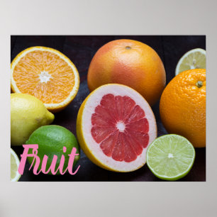 Variation von Zitrusorange, Limon, Mandarin, Poster
