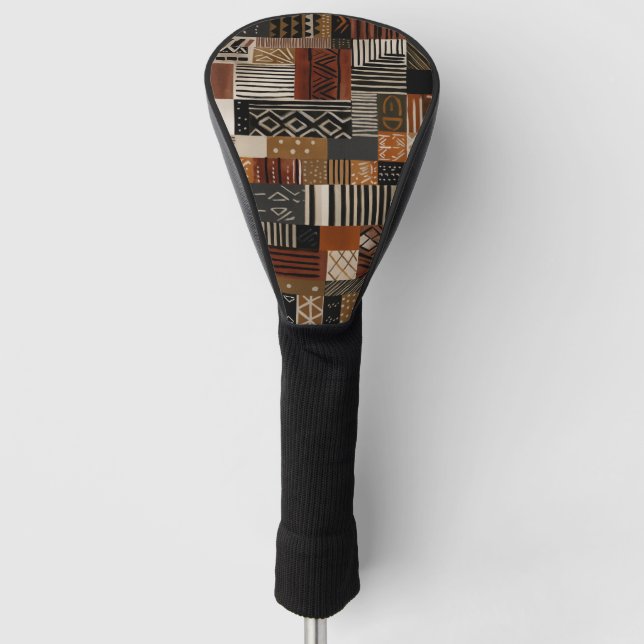 Variationen afrikanischer Motive in Erdtönen Golf Headcover (Vorderseite)