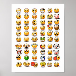 Variationen eines Gesichtsemoticons Poster