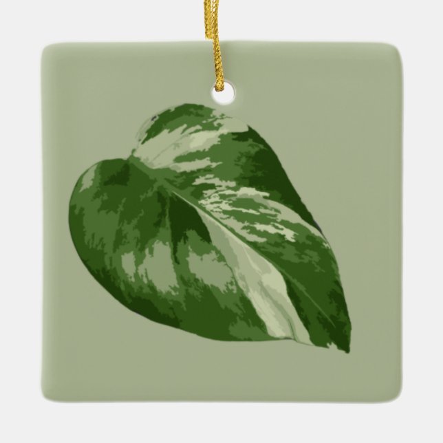 Variegated Monstera Leaf Ornament (Vorderseite)