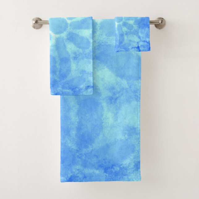 Variegierte Blue Floral Daisies Blume Blume Badhandtuch Set (Insitu)