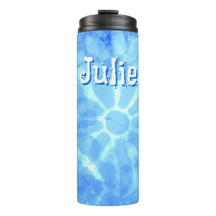 Variegierte Blue Floral Daisies Blume Personalisie Thermosbecher