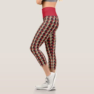 Variegiertes Poinsettia-Muster Capri Leggings