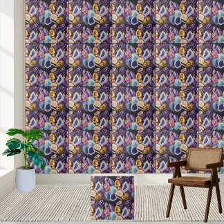 Varietät von Geode Kristall Gemstone Pattern Tile Fliese