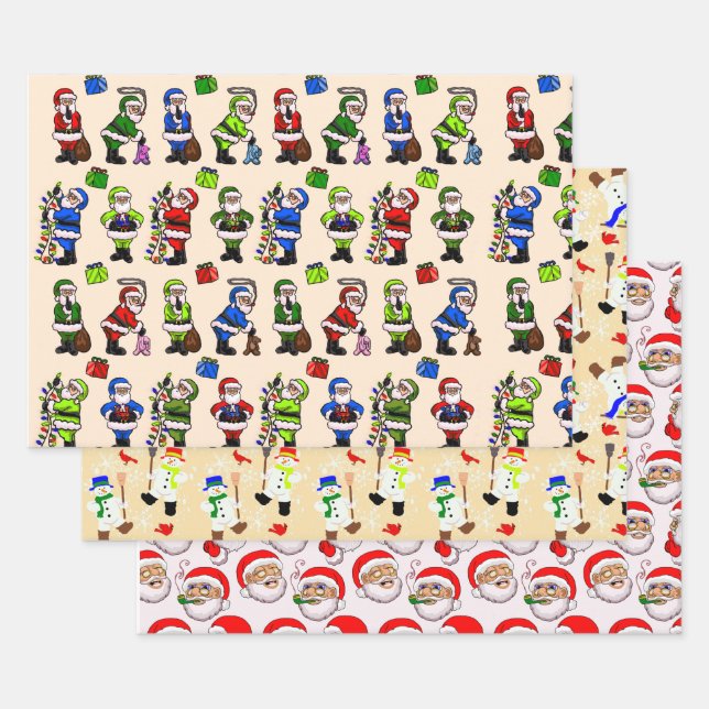 Variété 3 Feuilles Papier d'emballage de Noël (Lot)