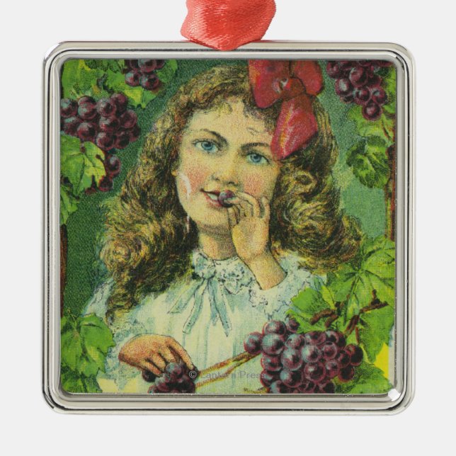Variety auserlesener See Keuka Trauben-Aufkleber Ornament Aus Metall (Vorne)