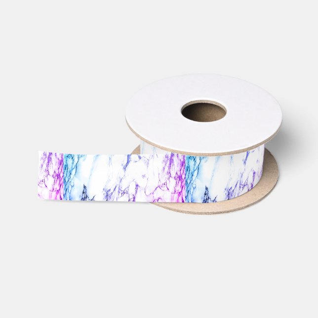 Variety of Purples and Blueish  Vein Marble Look Satinband (Spule)