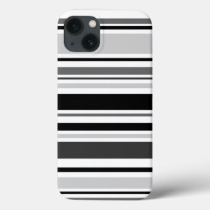 Variierte graue, schwarze, weiße Streifen Case-Mate iPhone Hülle