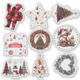 Various Christmas Gift Stickers Aufkleber
