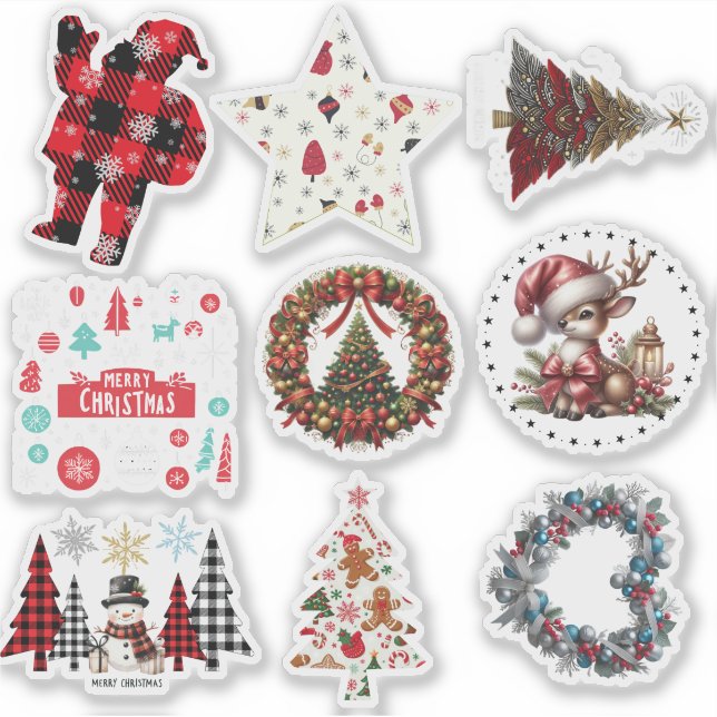 Various Christmas Gift Stickers Aufkleber (Vorderseite)