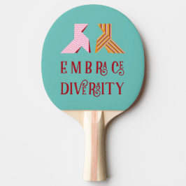 Various Paper Bow Couple Embrace Diversity Quote Tischtennis Schläger