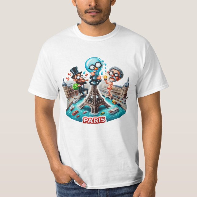 Various Places: Caffee in Paris. T-shirt Man #3 (Vorderseite)