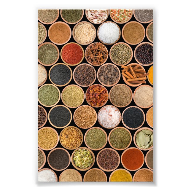 Various spices and food ingredients fotodruck (Vorne)