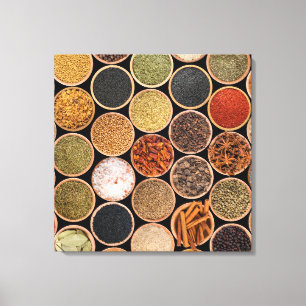 Various spices and food ingredients leinwanddruck