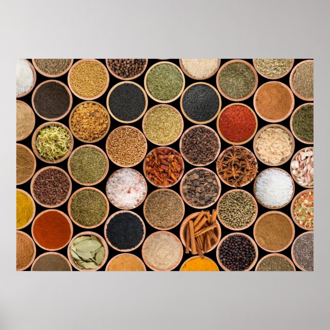 Various spices and food ingredients poster (Vorne)