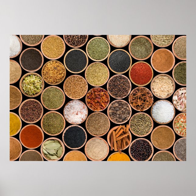 Various spices and food ingredients poster (Vorne)
