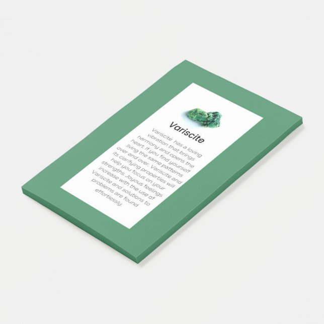 Variscite Crystal Meaning Jewelry Post-it Notes Klebezettel (angewinkelt)