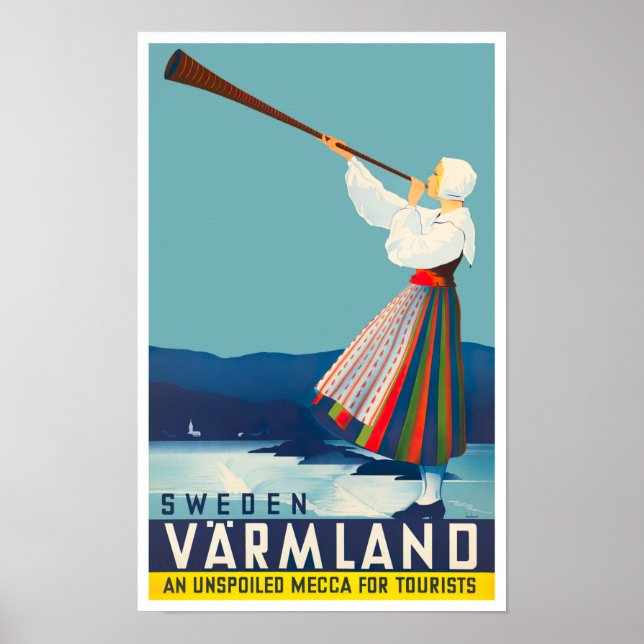 Varmland Schweden Jahrgang Reise Poster (Vorne)
