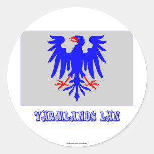 Värmlands län flagge mit Namen Runder Aufkleber