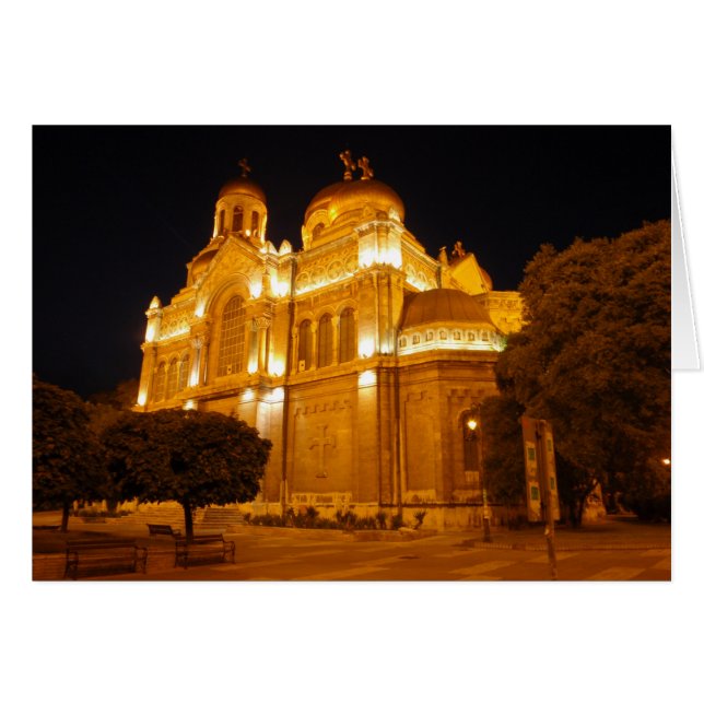 Varna Kathedrale am Abend (Vorderseite (Horizontal))