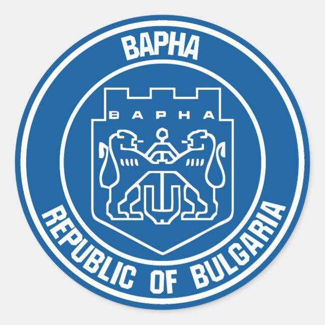 Varna Round Emblem Runder Aufkleber (Vorderseite)