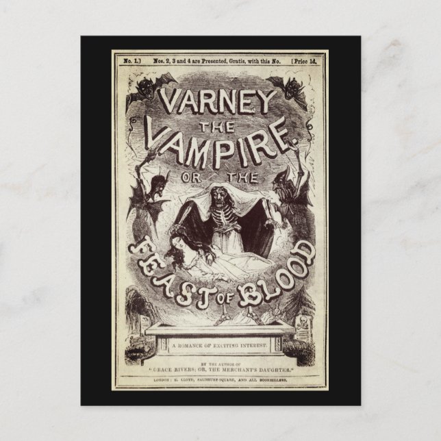 Varney the Vampire (Titelblatt für Veröffentlichun Postkarte (Vorderseite)