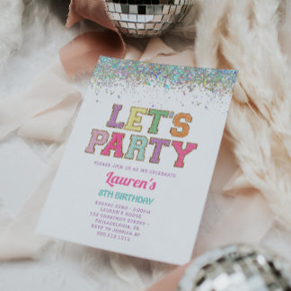 Varsity Patch Letters Birthday Party Einladung