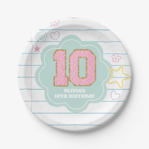 Varsity preppy pastellpflaster notebook 10. Geburt Pappteller