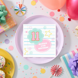 Varsity preppy pastellpflaster notebook 11. Geburt Serviette
