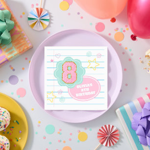Varsity preppy pastellpflaster notebook 8. Geburts Serviette
