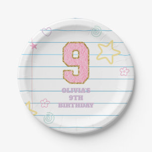 Varsity preppy pastellpflaster notebook 9. Geburts Pappteller