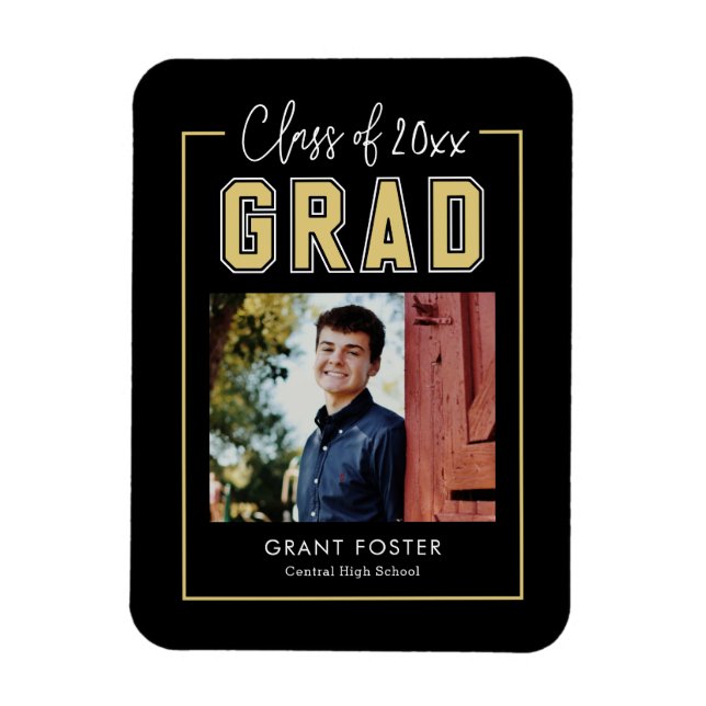 Varsity Pride EDITABLE FARBEN Abschluss Magnet (Vertikal)