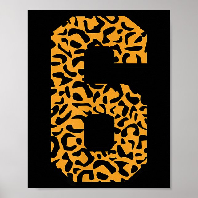 Varsity Six passende Nummer Team Sport Leopard 6 Poster (Vorne)