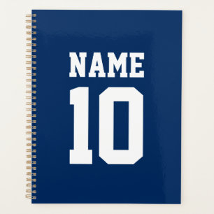 Varsity sports bleu nom et numéro personnalisés