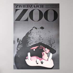 Varsovie Pologne Visiter Le Zoo Hippo 1967 Poster