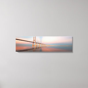 Vasco da Gama Bridge Panorama Leinwand Kunst, Dich