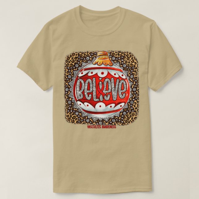 Vasculitis Bewusstsein Glaube Ornament Leopard Chr T-Shirt (Design vorne)