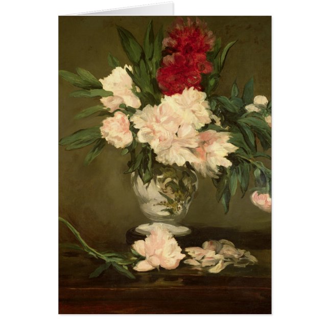 Vase à Manet | de pivoines sur un petit piédestal, (Devant)