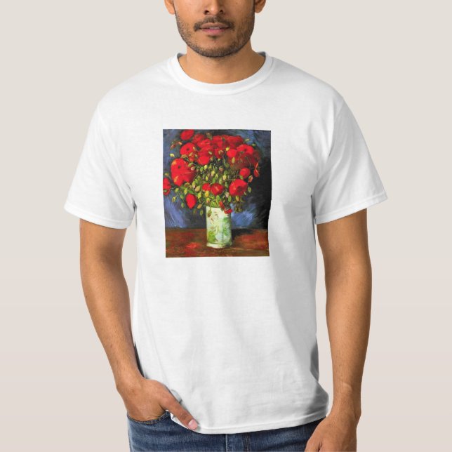 Vase à Van Gogh avec le T-shirt rouge de pavots (Devant)