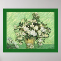 Vase avec affiche post-impressionniste Rose