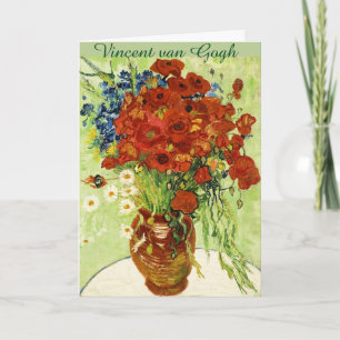 Vase avec Cornflowers et Poppies Carte de voeux